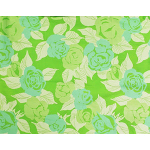 Roseland Hand Lime Green & Aqua Floral Print Key West Fabric