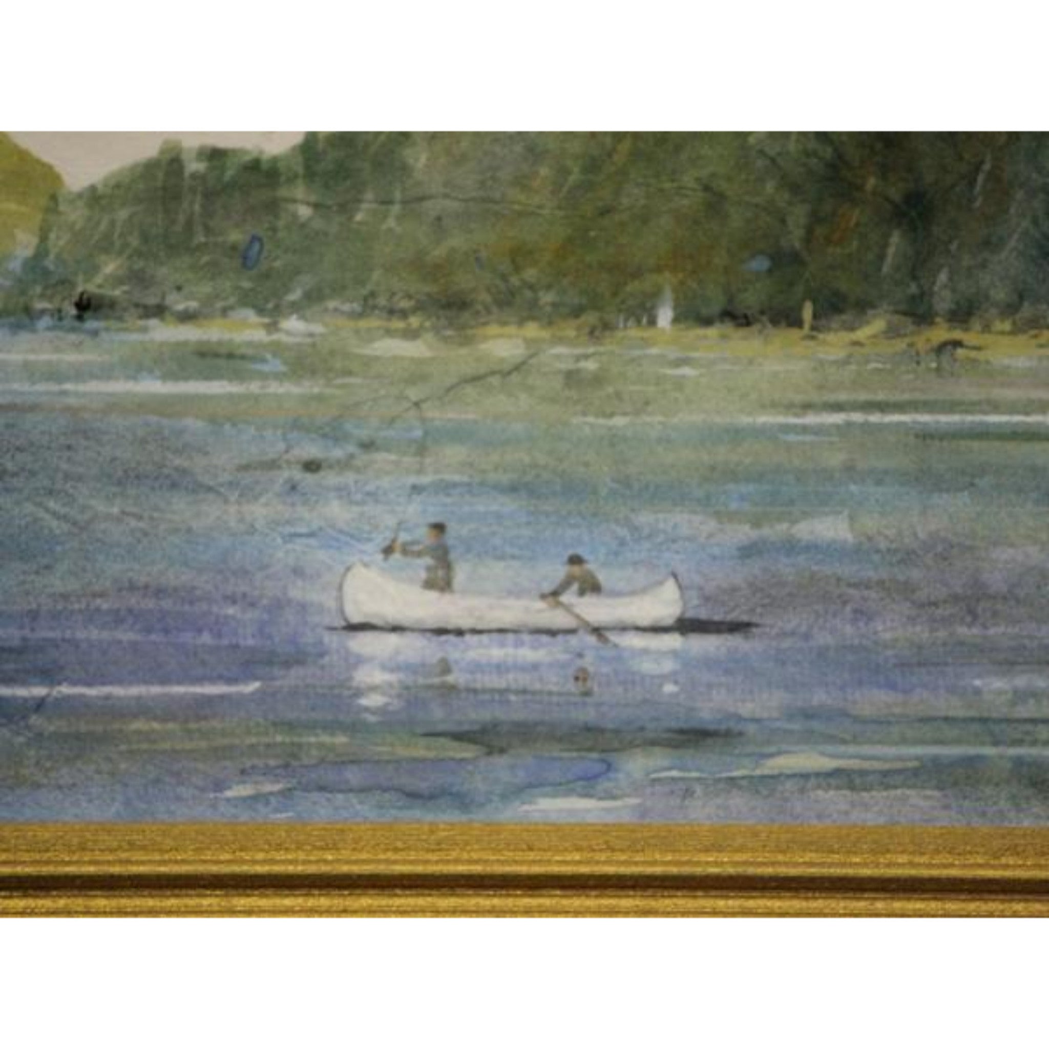 "Fishermen On Great Sacandaga Lake" Watercolor by B.M. Kremitske