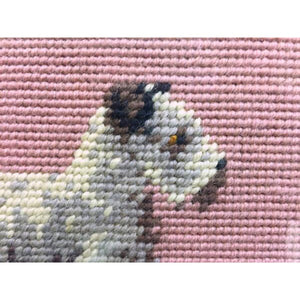 "Hand-Needlepoint Framed Terrier" (SOLD)