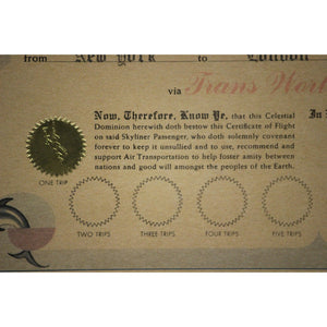 TWA Skyliner Certificate
