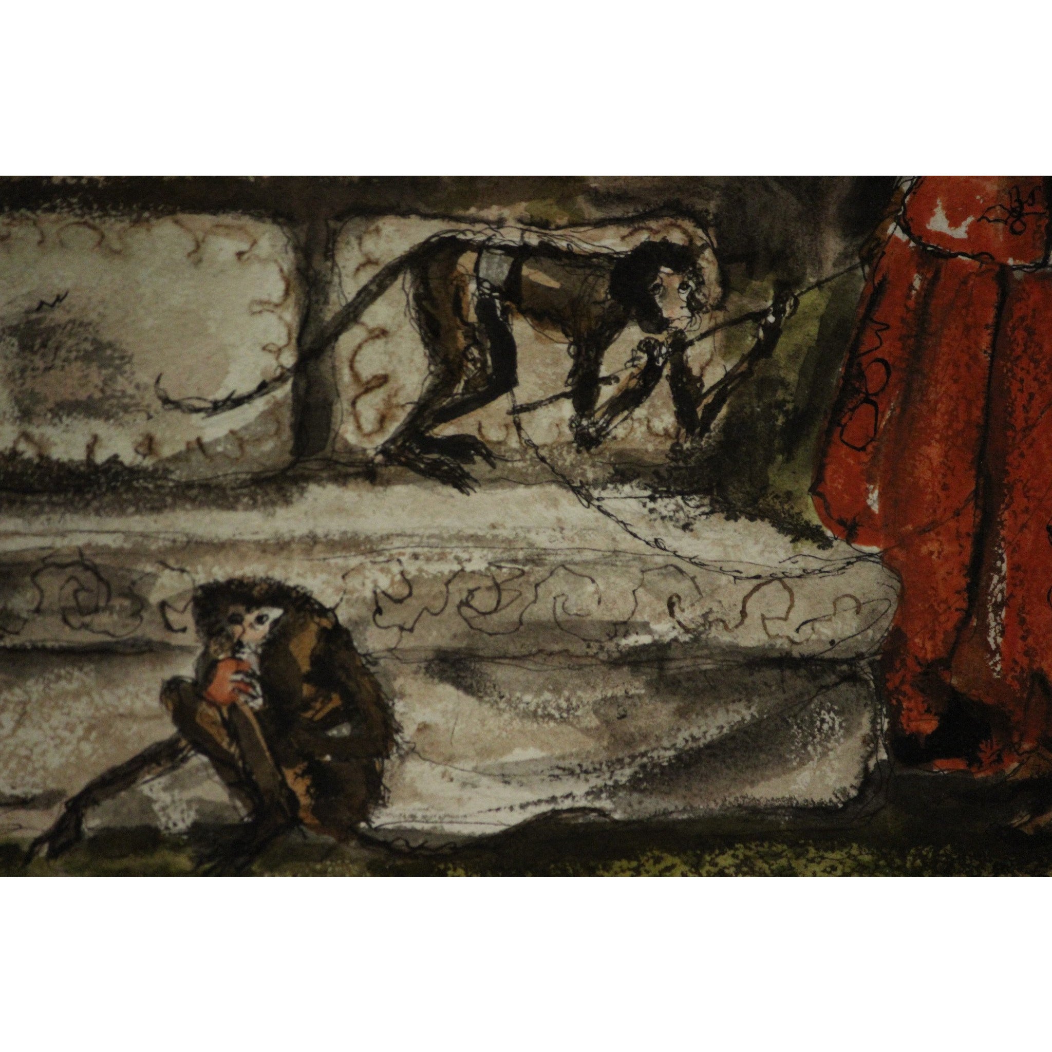 Philippe Jullian Orientalist Interior w/ Monkeys