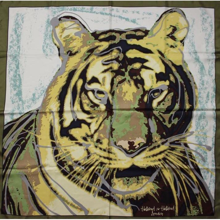 Holland & Holland Tiger Print Silk Scarf
