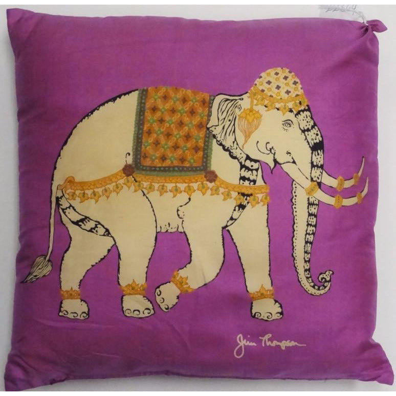Jim Thompson Fuchsia Thai Elephant Silk Pillow