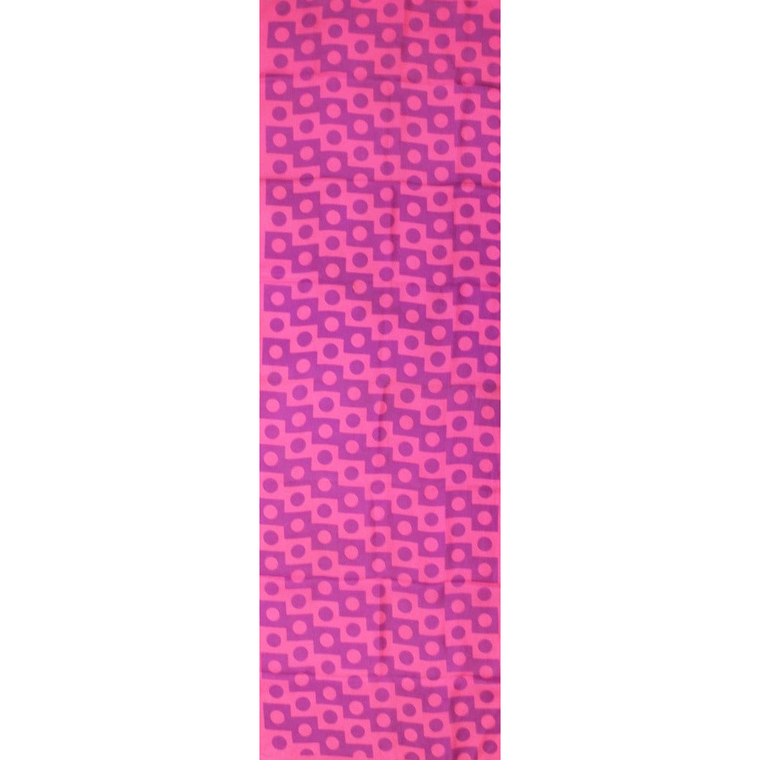 Vera Silk Scarf w/ Pink & Violet Geo Print