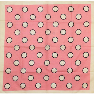 Pink Scarf w/ Navy & White Polka Dots