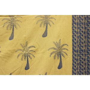 Pair of Pastel Blue & Creme Table Covers w/ Palm Trees