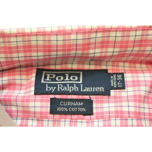 Polo Ralph Lauren Pink/Navy & White Plaid Spread Collar Shirt Sz: 17-36"