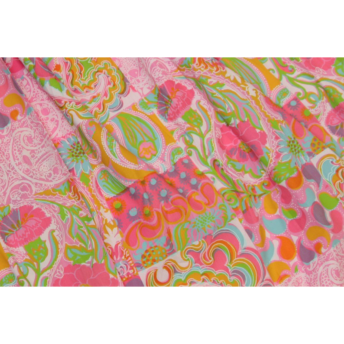 Key West Multicolor Tropical Floral & Paisley Print Glazed Fabric