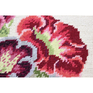 Roses & Leaves Needlepoint Pillow