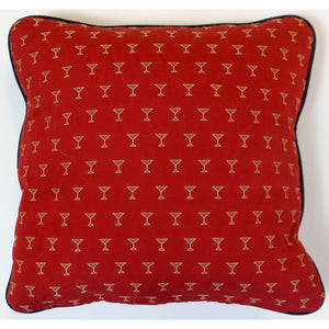 Pair of Cherry Red Martini Glass Pillows