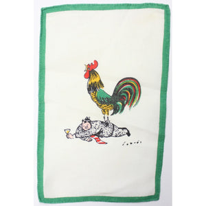6pc Fabres Tipsy Rooster Cocktail Napkins