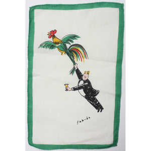 6pc Fabres Tipsy Rooster Cocktail Napkins