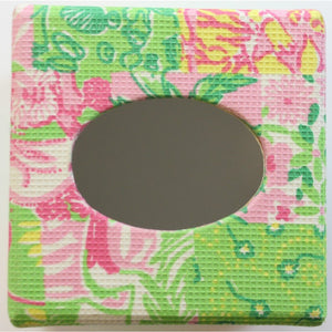 Lilly Pulitzer Tissue Dispenser w/ Pink, Lime & Yellow Patchwork Fabric