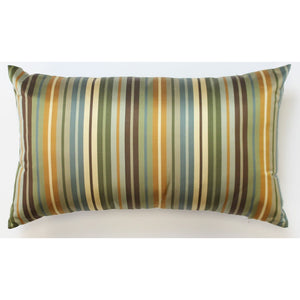 Pair of Silk Olive/Navy Stripe Pillows