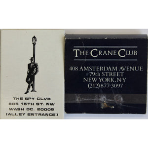 The Crane Club & The Spy Club Matchbooks