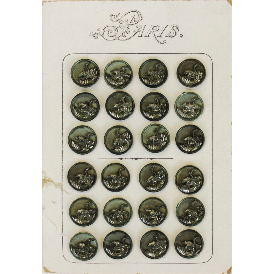 24 19th Century Silver Buttons Made in Paris