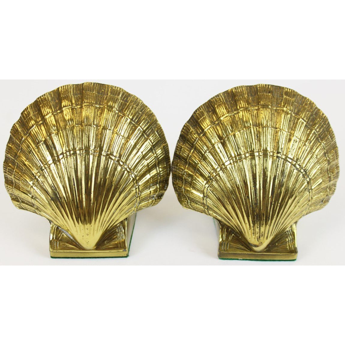 Pair of Brass Scallop Shell Bookends