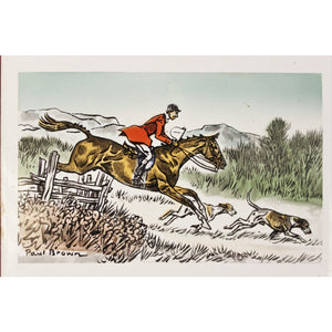 Pair of Paul Desmond Brown 'Hacking Home' Foxhunt Trays
