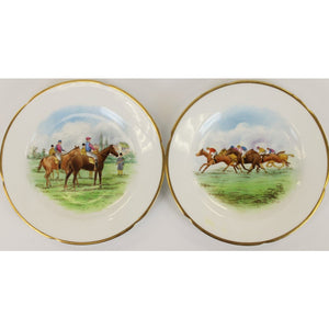Pair of English 'Racehorse' Dinner Plates