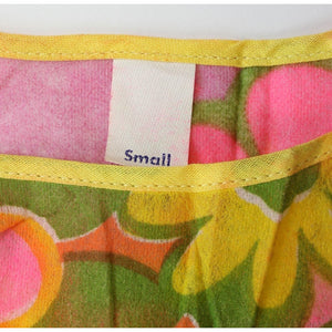 Hot Pink/Orange & Yellow Floral Poly Tissue Sundress Sz. Sm