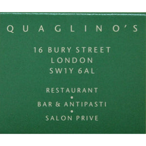 Quaglino's London Restaurant & Bar Matchbook