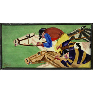 Art Deco Jockeys on Racehorses Plaque