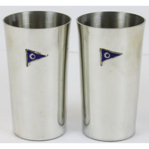 Pair of Pewter Yachting Highball Glasses