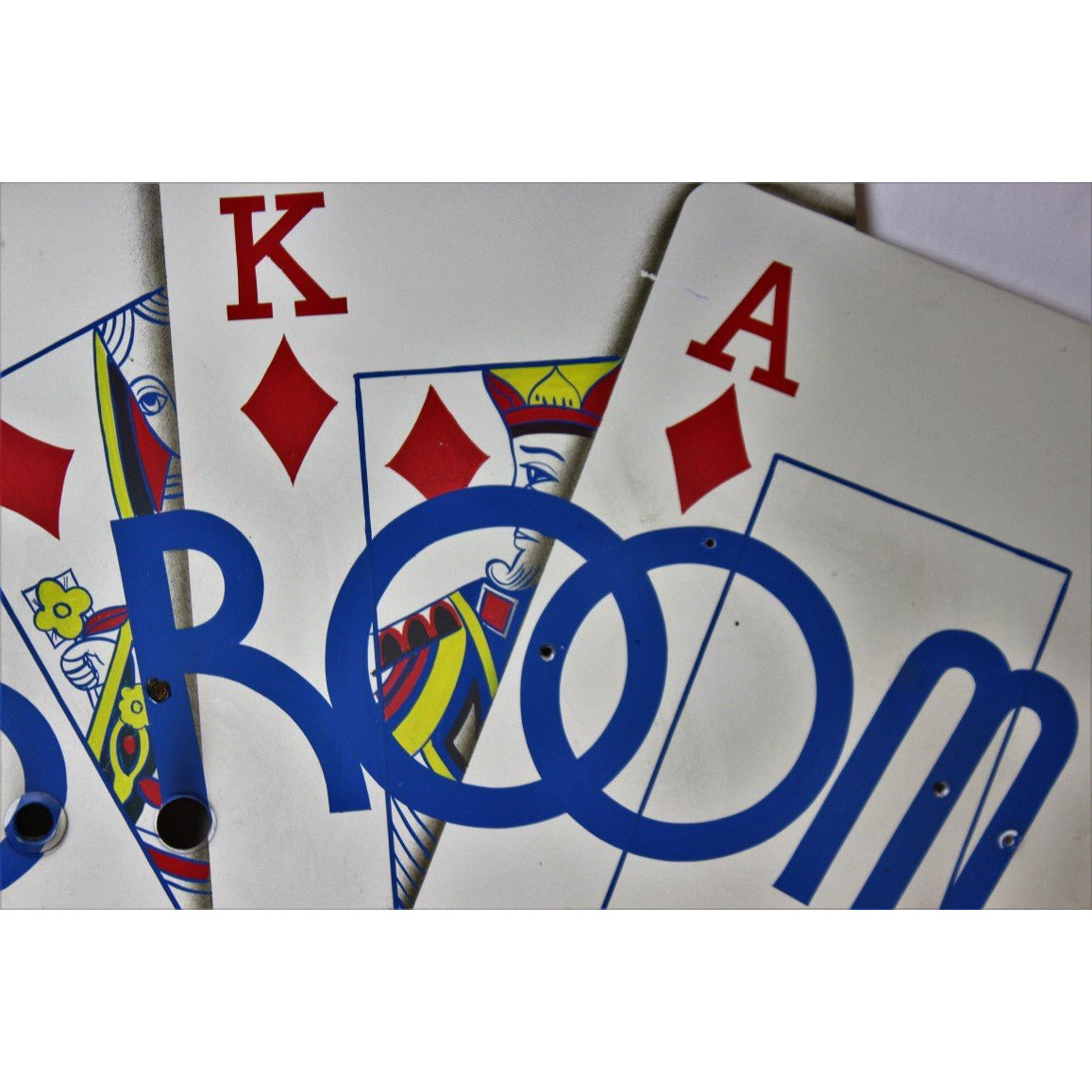 Club Room C1950s Sign W 5 Metal Playing Cards club-room-c1950s-sign-w-5-metal-playing-cards