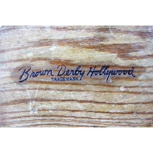 Brown Derby Hollywood Wood Hat Matchbook Case