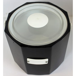 Georges Briard Octagonal Black Ice Bucket w/ White Lucite Handle