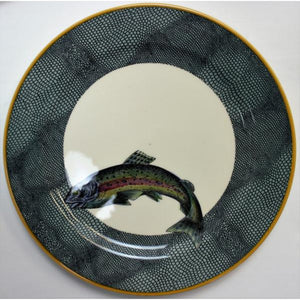 "Set x 8 Williams-Sonoma Salad Plates w/ English Angler "Fish" Pattern"
