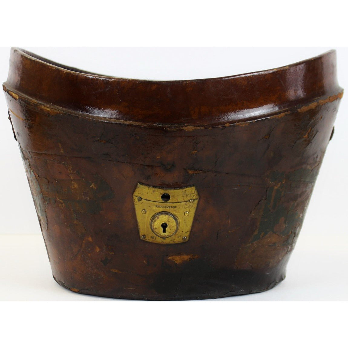 Brown Leather Hat Box