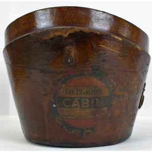 Brown Leather Hat Box