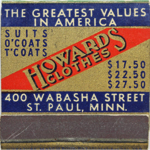 Howard's Clothes Matchbook