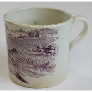 19th Century Coursing Porcelain Mug