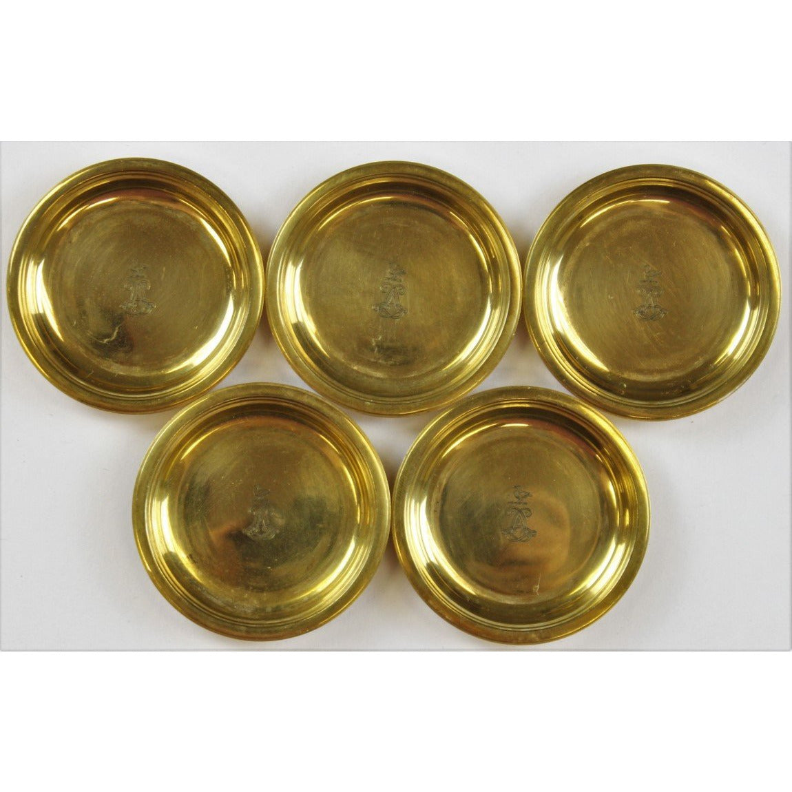 Set of 5 A Brass Coasters