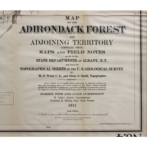 1911 No's 3 & 4 Map of The Adirondack Forest