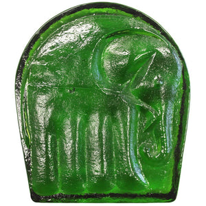Elephant Emerald Glass Bookends