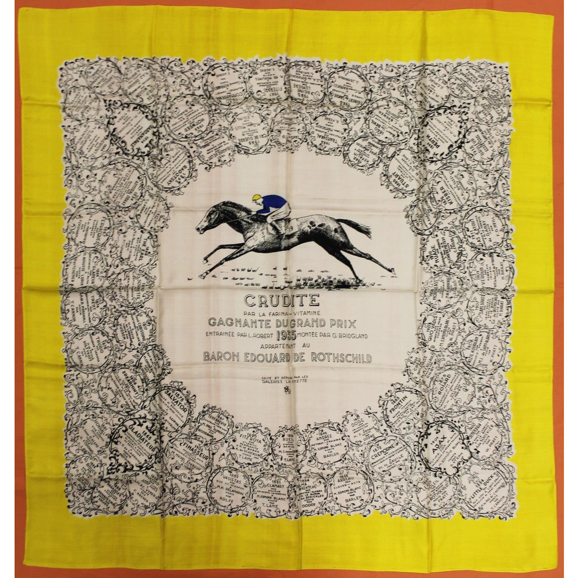 Baron Edouard de Rothschild's Crudite 1935 Silk Scarf