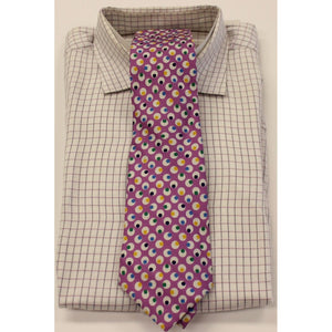 Turnbull & Asser Lavender Bullseye Print Tie