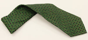 Gucci Green on Navy "G" Block Print Tie