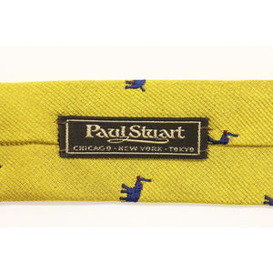 Paul Stuart Navy Elephant on Yellow Twill Tie
