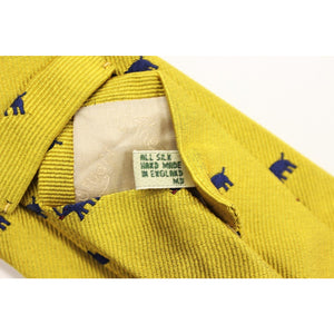 Paul Stuart Navy Elephant on Yellow Twill Tie