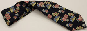 Dege Savile Row Jockey Silks Abstract Print on Navy Tie