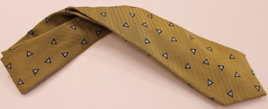 Turnbull & Asser Blue & Silver Triangle Print on Gold HB Twill Tie