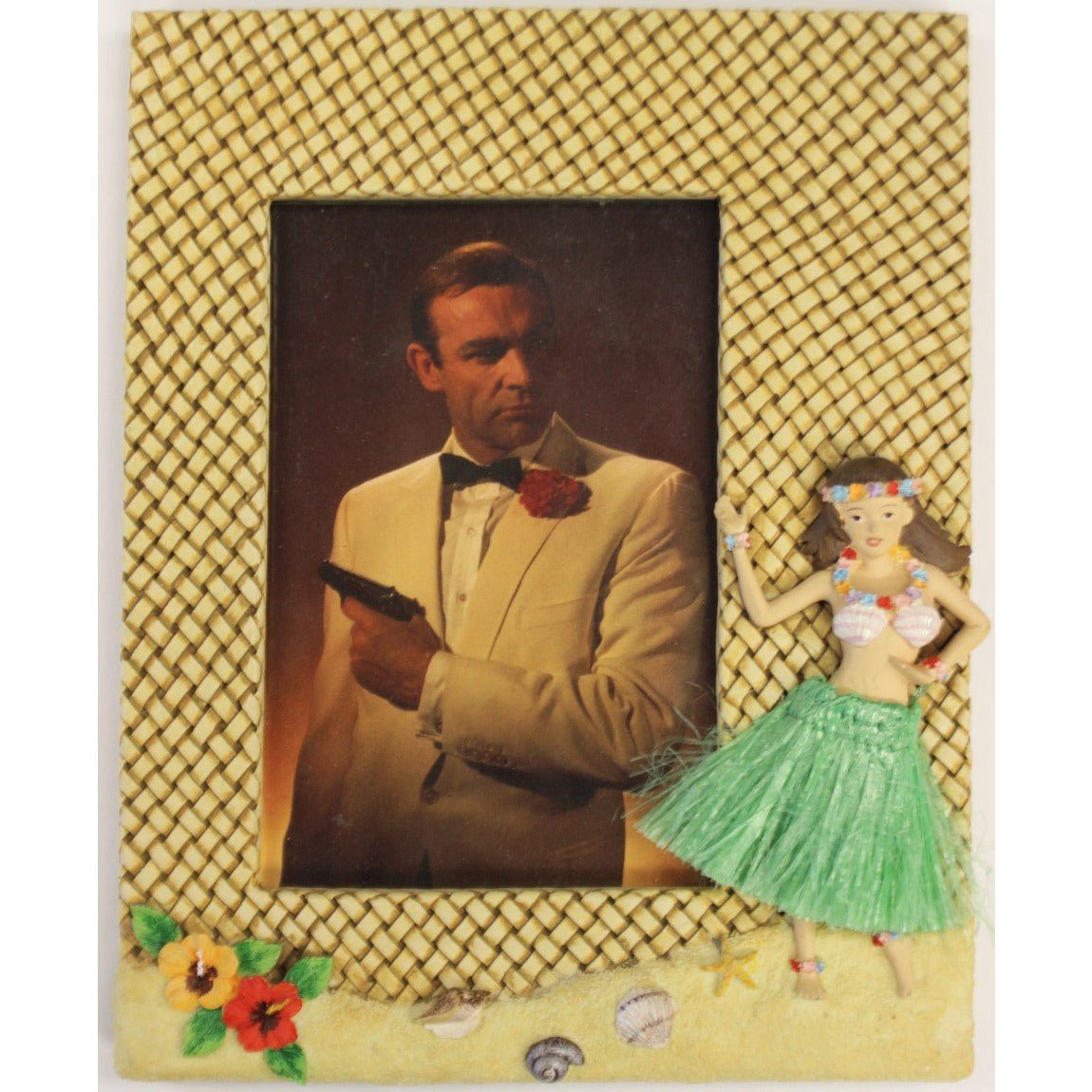 Hula Girl Photo Frame w/ Sean Connery as James Bond 007 Postcard