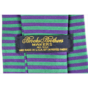 Brooks Brothers Green/Purple Horizontal Stripe Tie