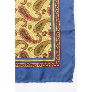 "Bergdorf Goodman Silk Paisley 'Tile' Motif Silk Pocket 18"Sq Made in England"