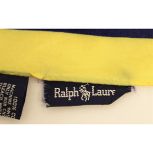 Ralph Lauren 100% Cotton X'd Tennis Racquets Emblem w/ Tartan Border 26"Sq Scarf"