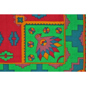 "Aztec 'Bird' Print Cotton Pocket Square"